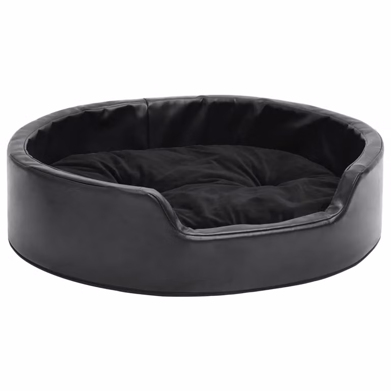 Lettino per Cani Nero 69x59x19 cm in Peluche e Pelle finta