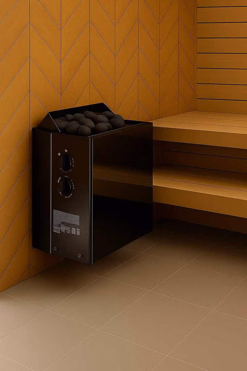 Riscaldatore per sauna Harvia Vega Qubic Black 6,0 kW | con unità di controllo integrata | HBQ604M