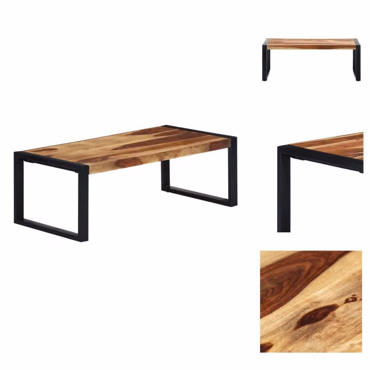 vidaXL Tavolino 110×60×40 cm in legno massiccio - Tavolini da caffè
