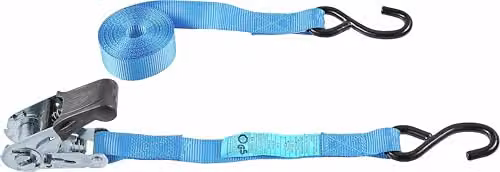 Cinghia di ancoraggio 500 kg. con tenditore e cinghia con gancio a uncino 25 mm. x 4 mt. Set 4 pz.
