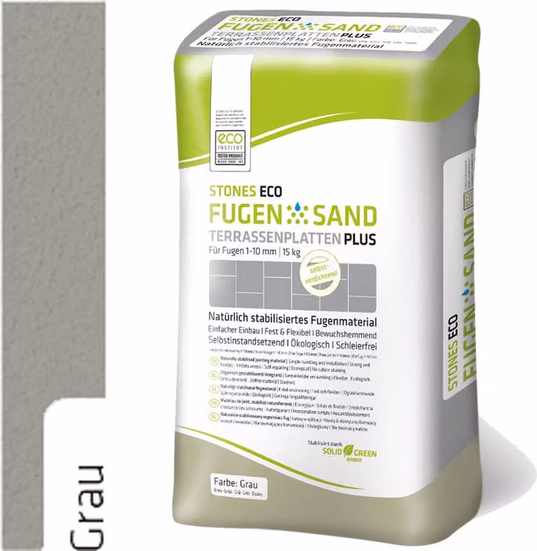Stones Eco Fugensand Terrassenplatten 1-10 mm Grau 15kg