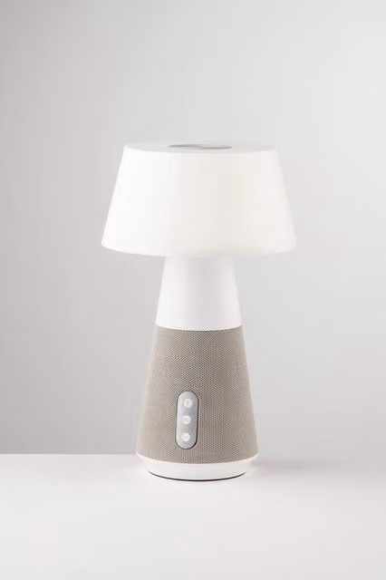 Lampada da tavolo MARLON con speaker Bluetooth, USB e tecnologia LED touch, colore bianco