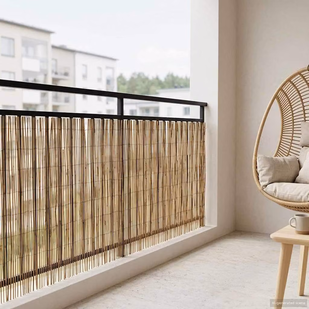 Recinzione per Giardino Carbonizzato 500 x 100 cm Giunco