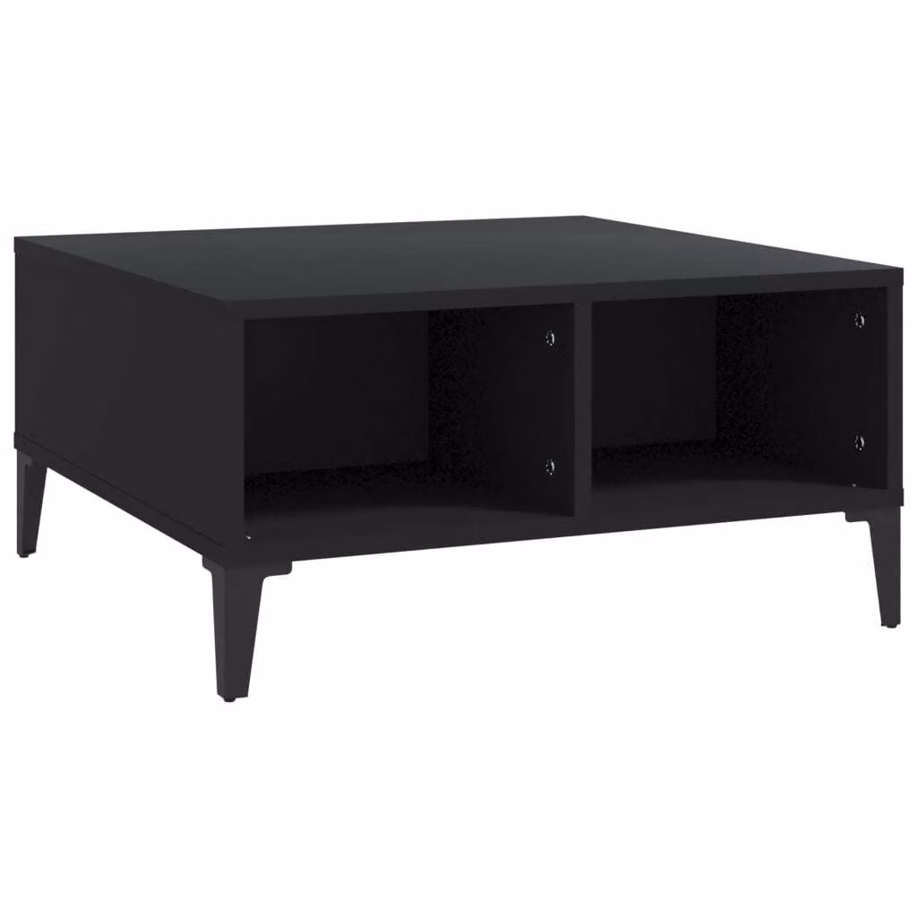 Tavolino da Salotto Nero 60x60x30 cm in Legno Multistrato