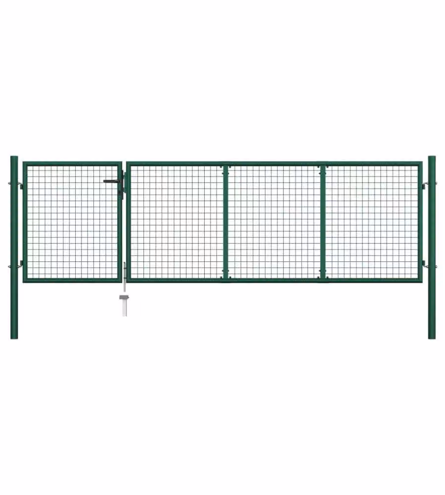 Cancello di Recinzione in Acciaio 350x100 cm Verde
