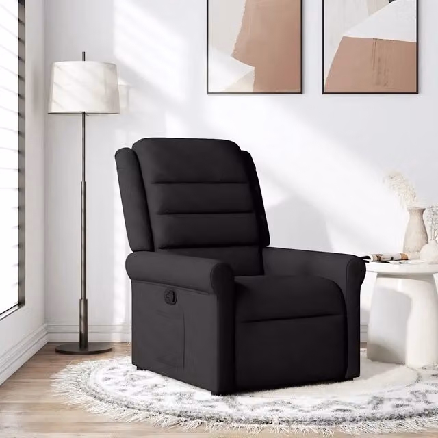 Divano Sedia-Poltrona Reclinabile in Tessuto Nero 684753