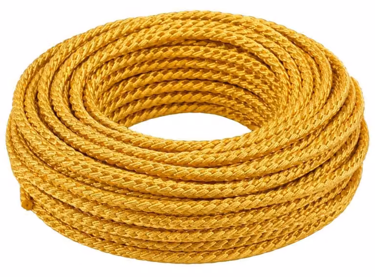 Cavo Elettrico Intrecciato Rivestito in Tessuto Colore Oro - Lunghezza Metri 100, Sezione Conduttore 3x2, 5mmq