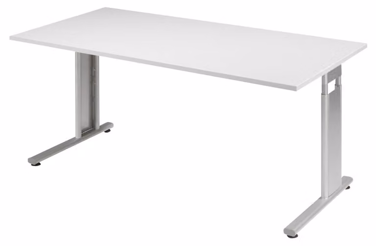 Geramöbel scrivania Lisbon 160 X 80 grigio chiaro/argento
