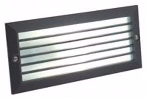 Segnapasso Con Griglia Incasso Moderno Walking Alluminio E Vetro Nero 1 Luce E27