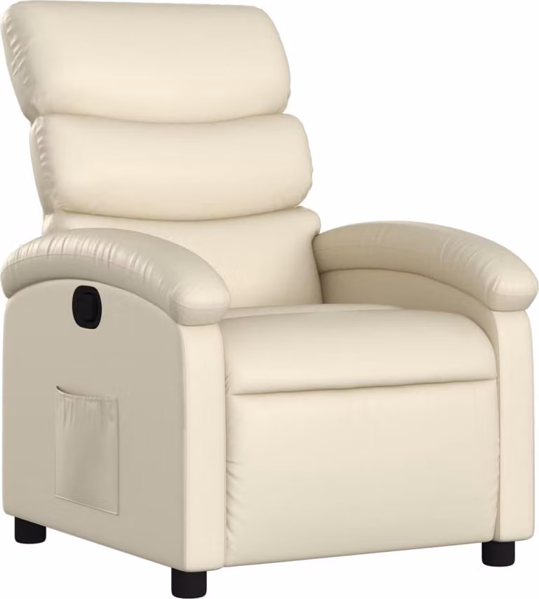 Poltrona reclinabile in Pelle finta color crema