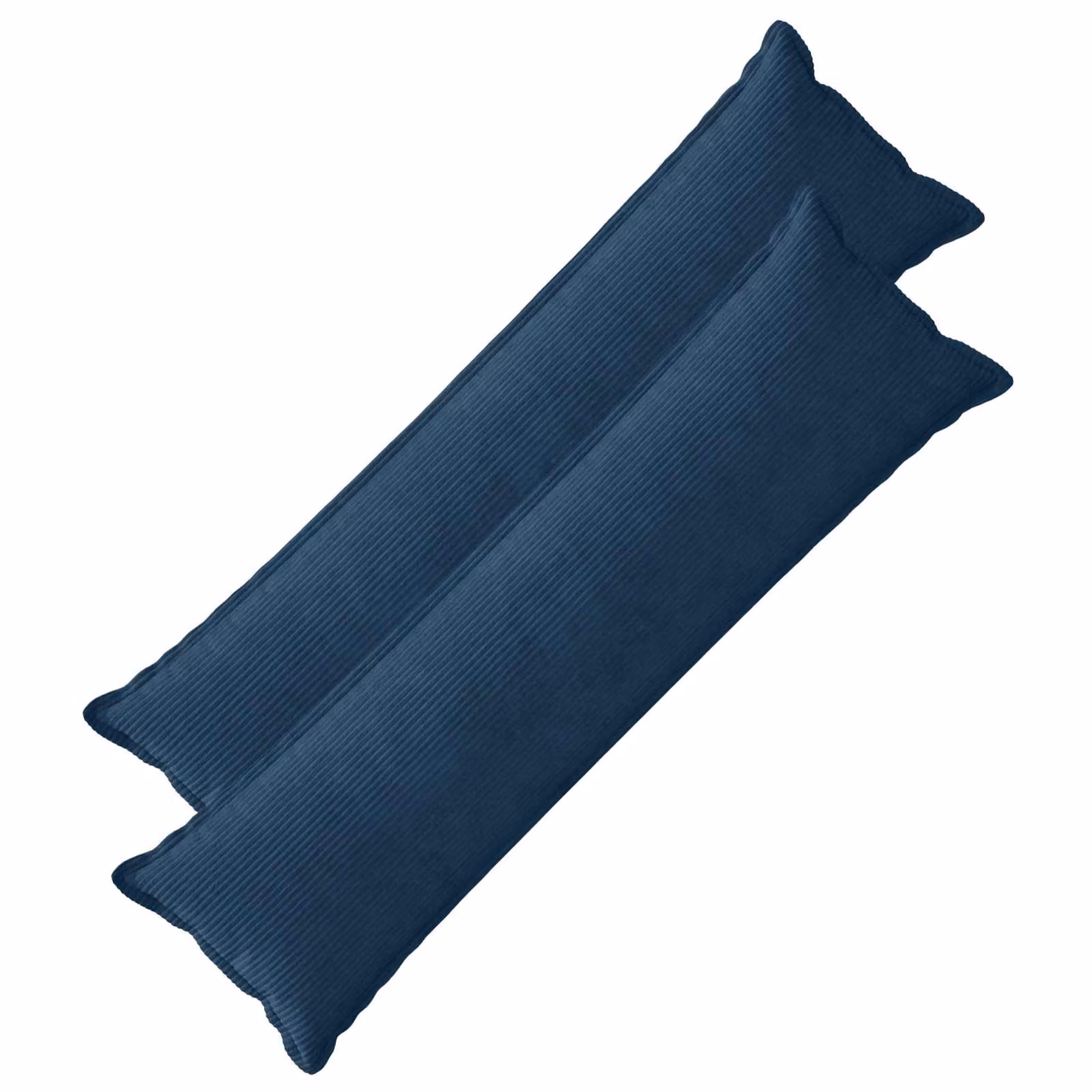 Set di 2 federe vidaXL HOUTEN in velluto a coste blu navy, L 145 cm x P 40 cm