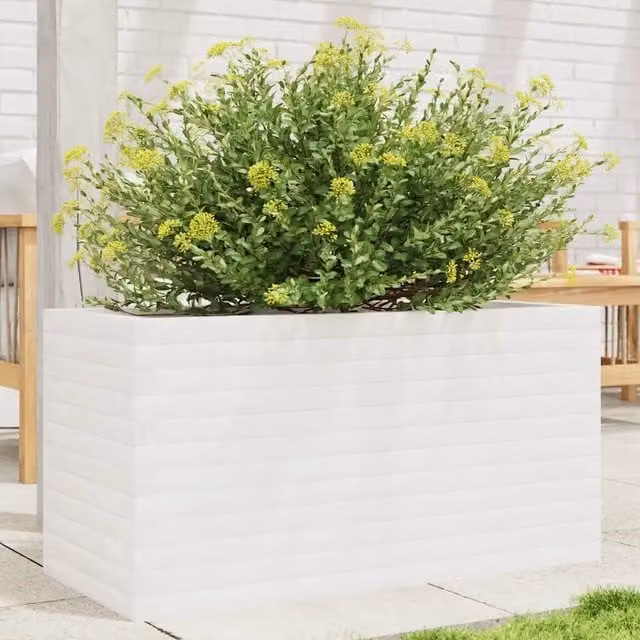 Fioriera da giardino vidaXL in legno bianco L: 90 cm, P: 40 cm, H: 45,5 cm