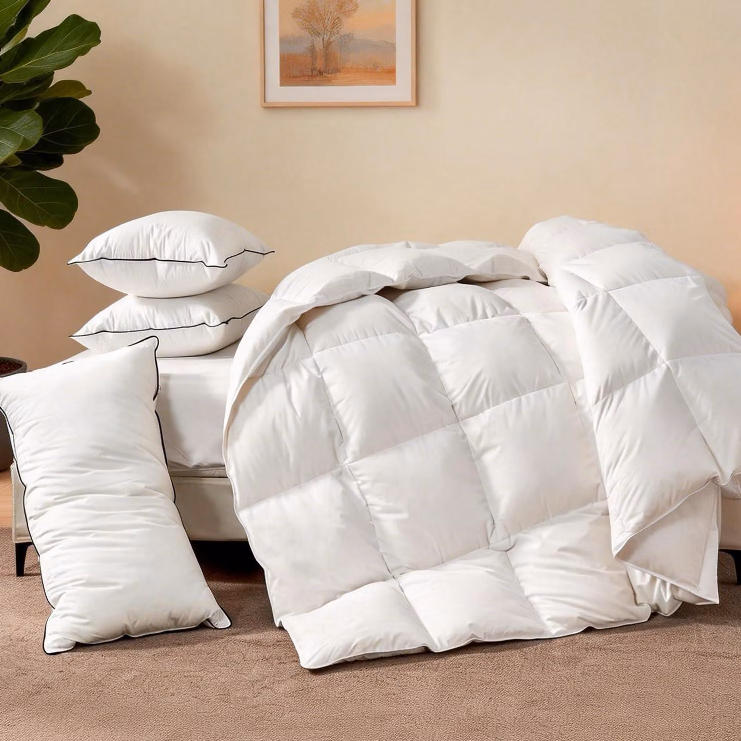 Coperta invernale, 135x200 cm, composta per il 30% da piumino e per il 70% da piume, peso: 450 g/m²