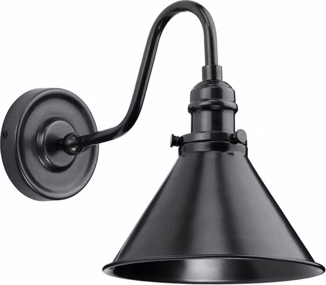 Applique da parete Elstead Lighting in metallo nero e bronzo con luce orientata verso il basso e attacco E27