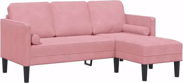 Set di Divano | Divano da soggiorno | Sofa con cuscino Rosa Poliestere
