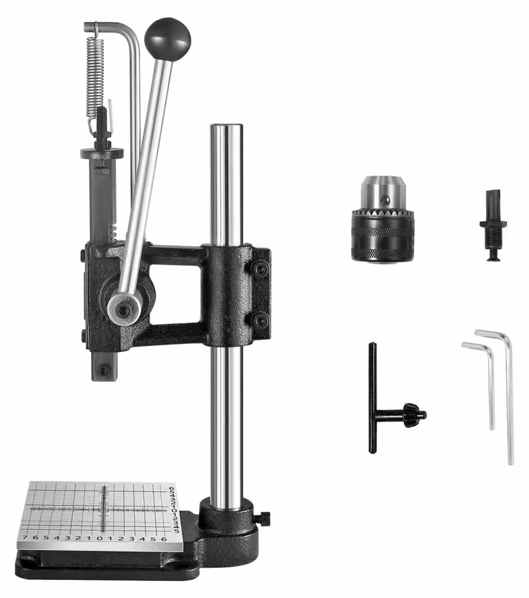 Pinza per forare il cuoio - Macchina pressa manuale - Utensile di punzonatura con leva manuale - Pinza per forare cinture e bretelle - Ideale per l'artigianato del cuoio fai-da-te - Argento