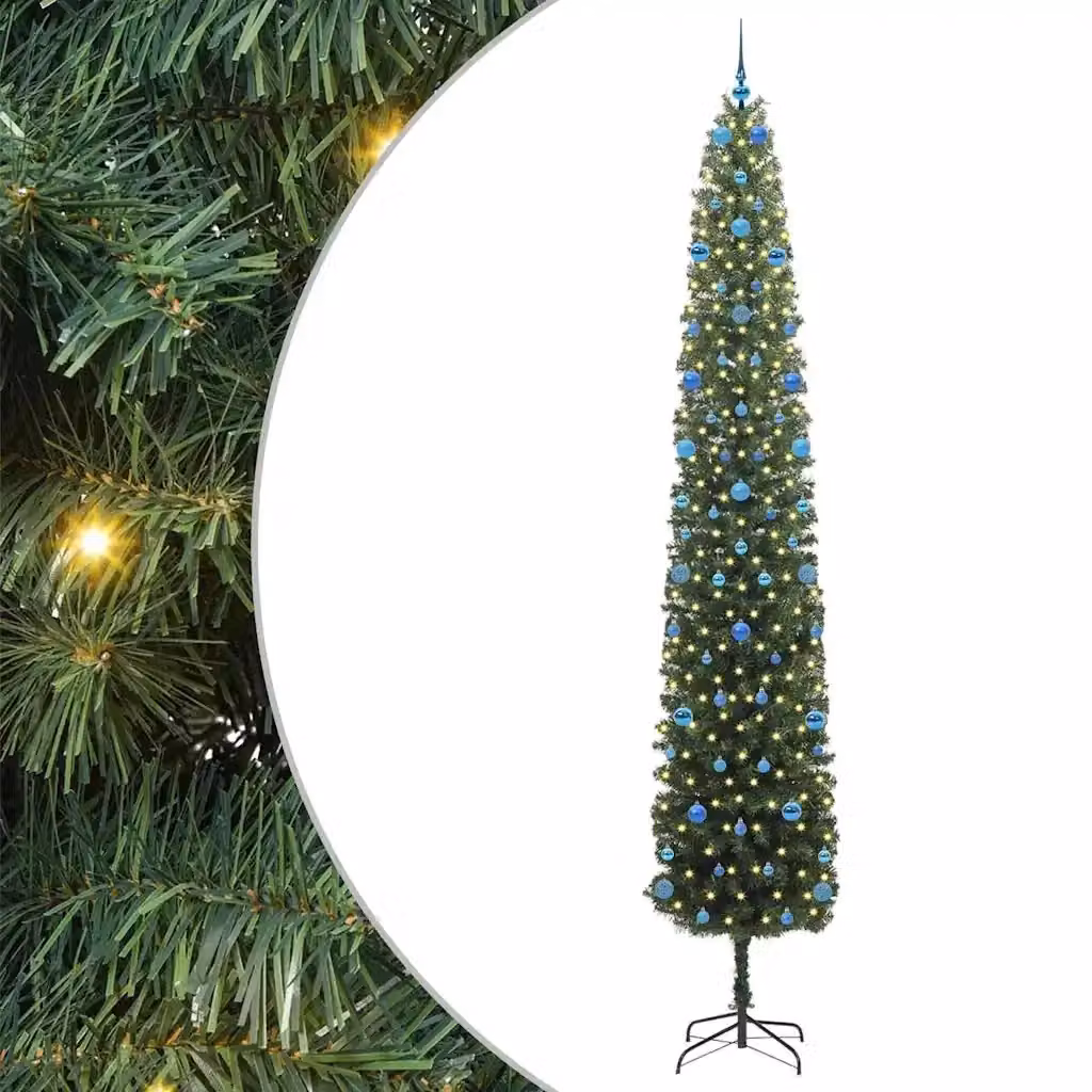 Albero di Natale artificiale moderno vidaXL verde con 300 LED luce bianca calda, Altezza: 300 cm – 2