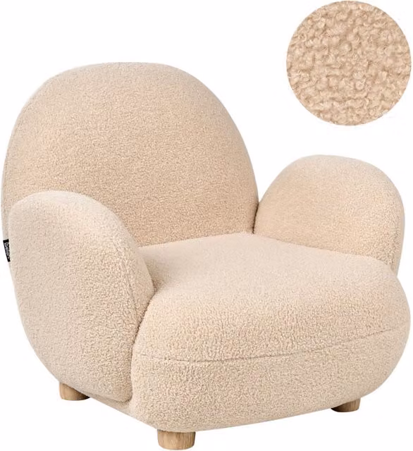 Poltrona per bambini con gambe in legno beige cemeretta