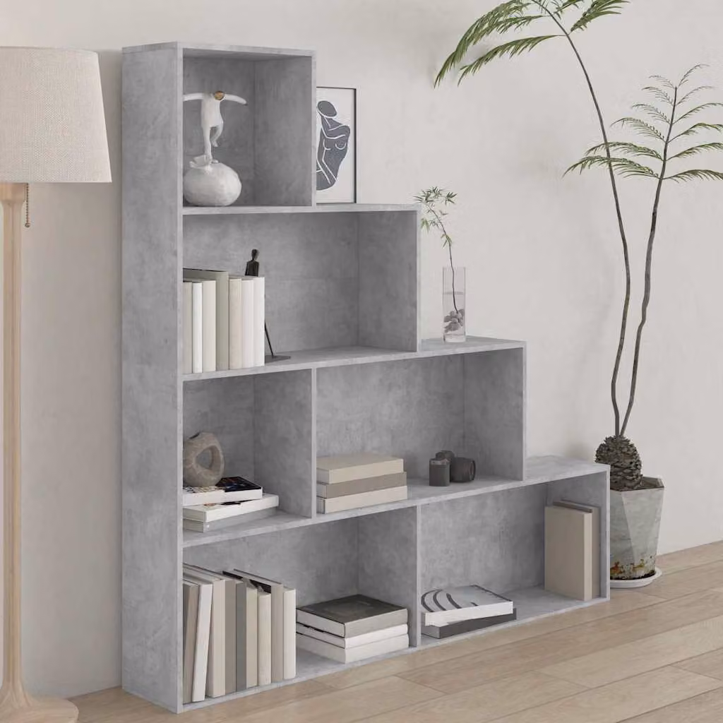 Libreria/Divisorio vidaXL Grigio Cemento in Legno Multistrato e MDF L: 155 cm, P: 24 cm, H: 160 cm