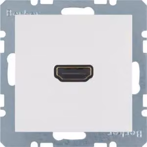 Berker 3315431909 Presa High Definition con connettore a 90°, bianco polo opaco, Berker S.1/B.3/B