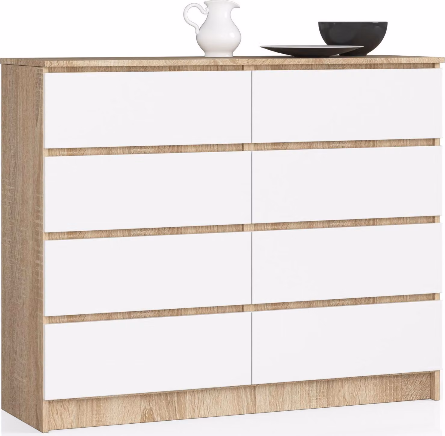 Akord Cassettiera Rovere Sonoma/Bianco 120X40X99 Cm