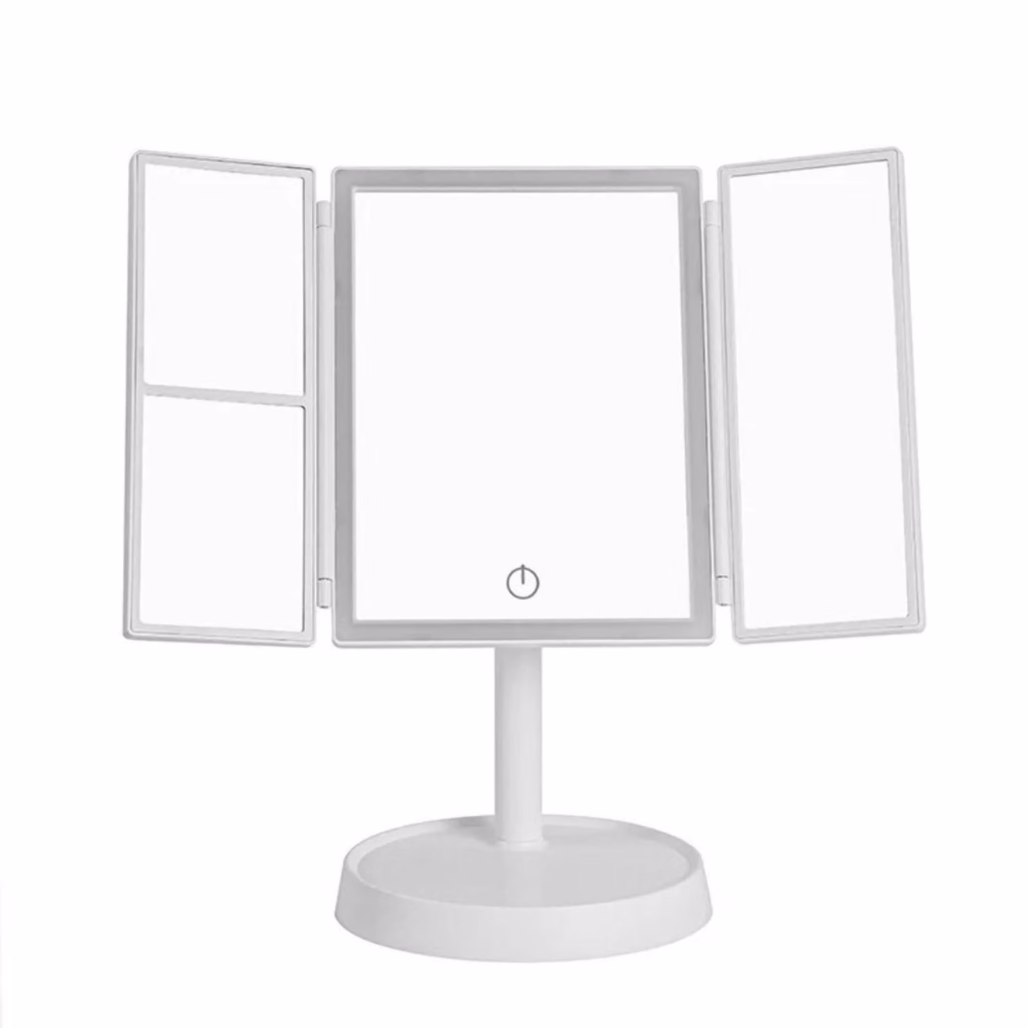 Specchio da trucco LED pieghevole, specchio compatto per il trucco con 3 tonalità di luce