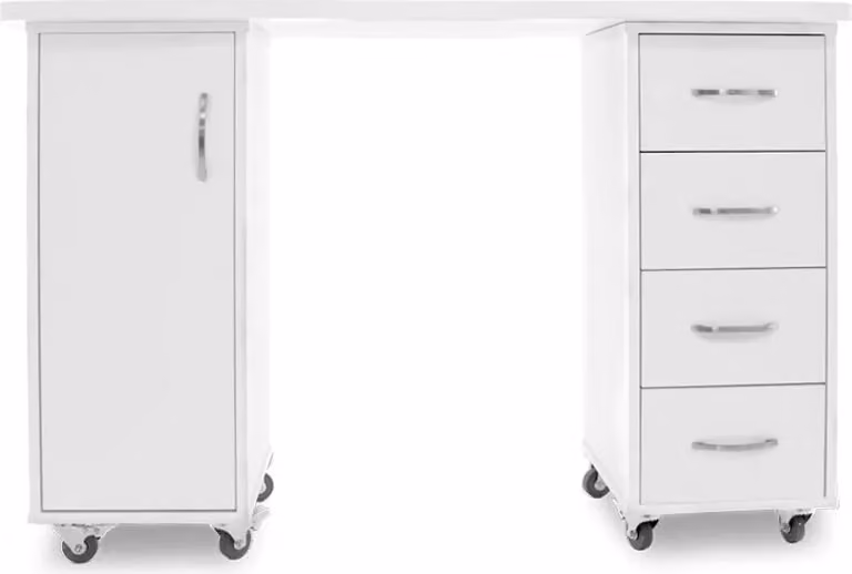 Scrivania 2027 Bianco Due Armadi