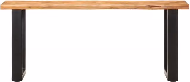 Panca con Bordi Vivi Design Mania in Legno di Acacia e Acciaio, L: 110 cm, Colore Marrone e Nero