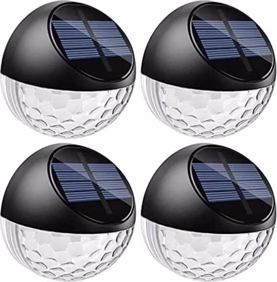 Lampada da parete solare LED IP65 con luce bianca calda per esterno, ideale per giardino, balcone, terrazza e scale