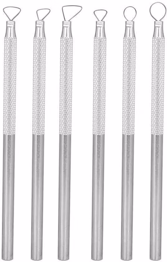 Set di utensili in lega di alluminio, 6 pezzi - Multifunzione - Include: lama da taglio, raschietto, set di strumenti in Vetroceramica e strumenti per modellazione - Manico antiscivolo - Ideale per scultori