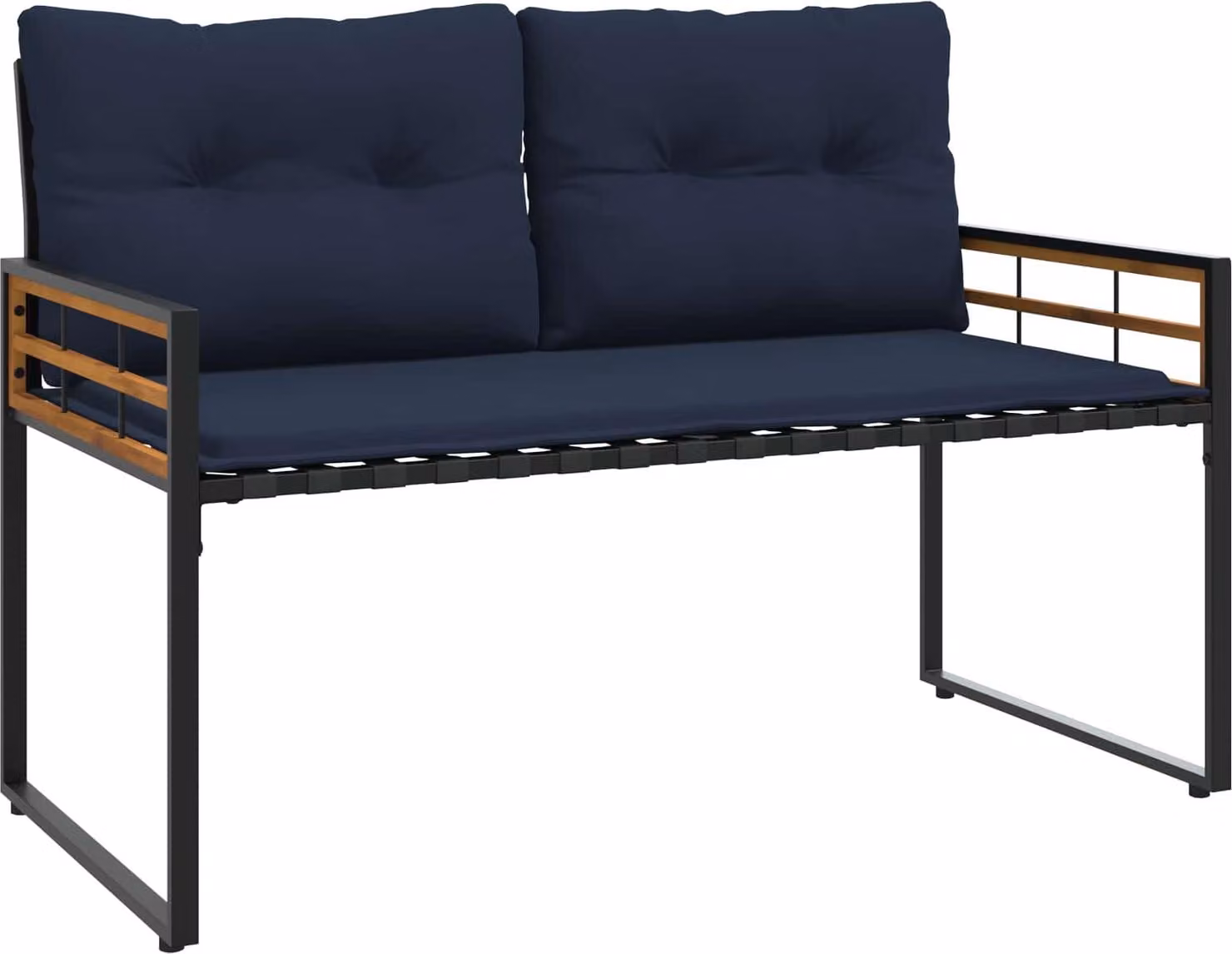 Panchetta in Legno a Strati con cuscino Navy 114 x 55 x 77 cm