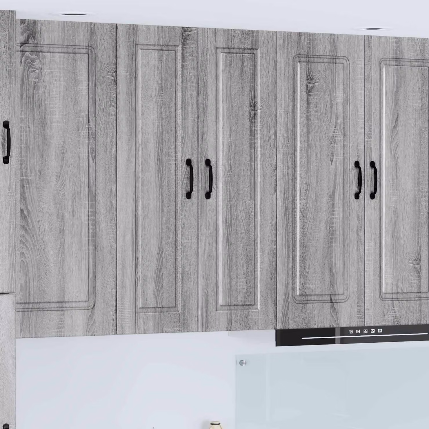 Armadietto a muro vidaXL PORTO Grigio Sonoma con ante a battente e ripiani interni L/P/H: 30 x 31 x 100 cm