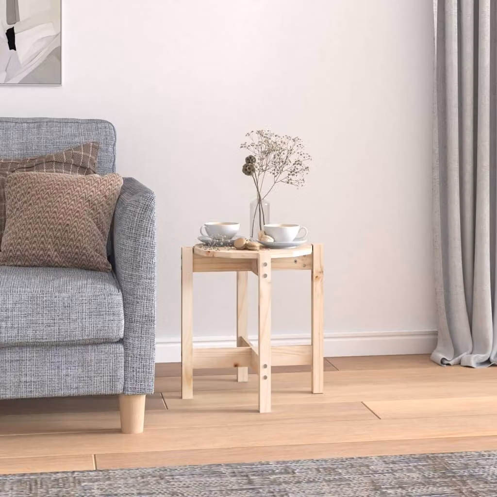 vidaXL Tavolino Ø 42,5x45 cm in legno di pino massiccio - Tavolino - Tavoli da caffè - Tavolino - Tavolino da divano