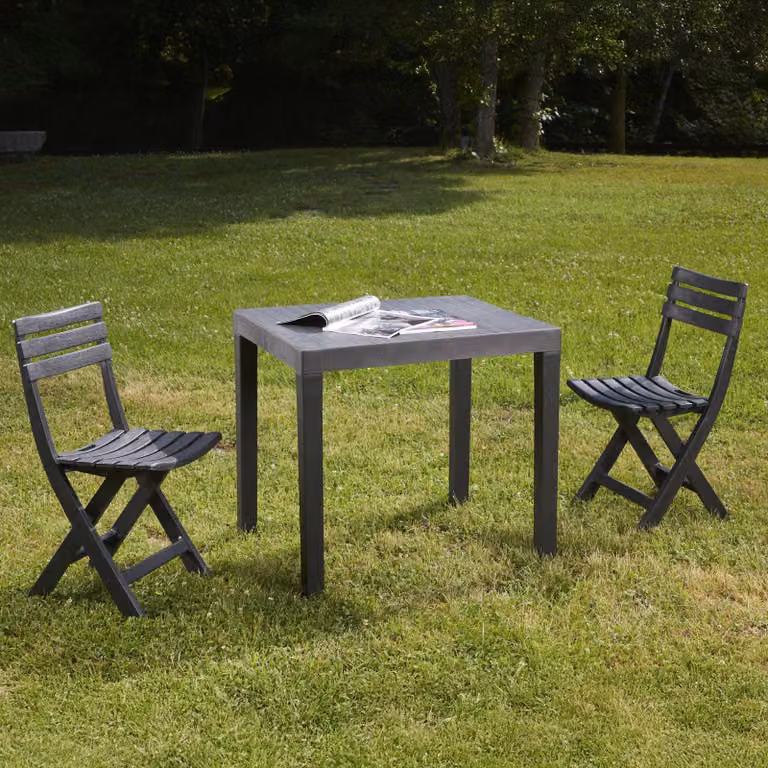 Dmora set Salotto da Esterno Altar Nero Antracite, 2 Posti Impermeabile, Idrorepellente, Lavabile  Italy