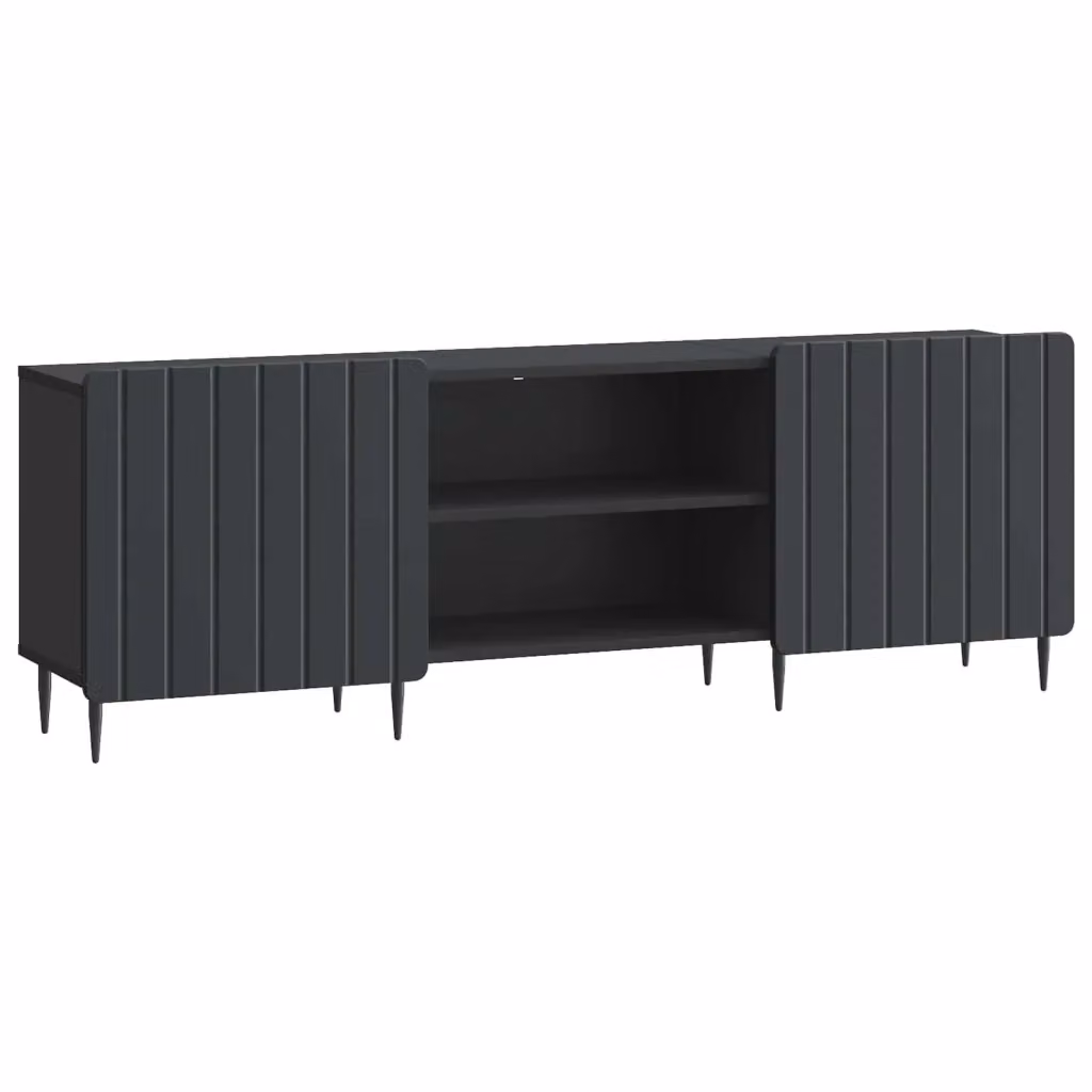 Mobile TV moderno nero in legno ingegnerizzato e metallo L/P/H: 150 x 31 x 52 cm – 2