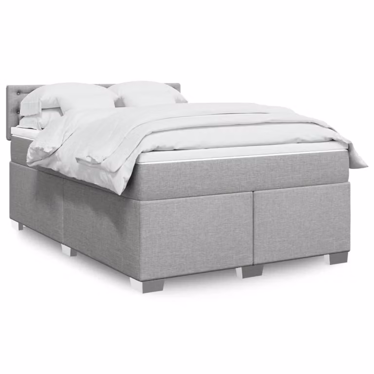 Maison Exclusive - Giroletto a Molle con Materasso Grigio Chiaro 160x200cm Tessuto