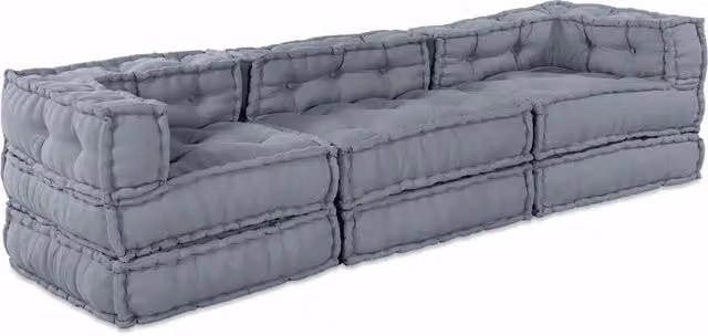 Unità di Divano Modulare Tessuto Grigio 210 x 70 x 56 cm 3315092