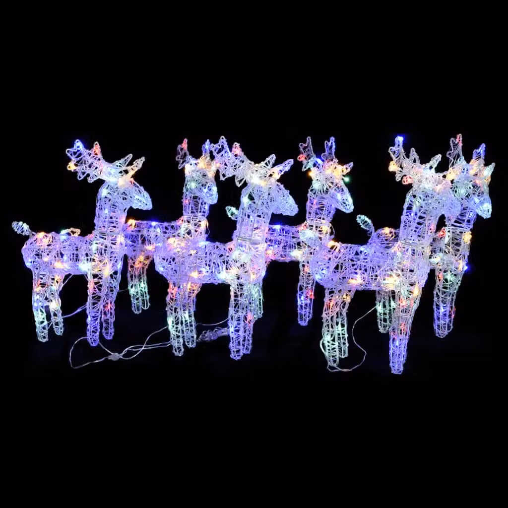 Set di 6 renne di Natale vidaXL multicolore con 240 LED in plastica per decorazione da giardino