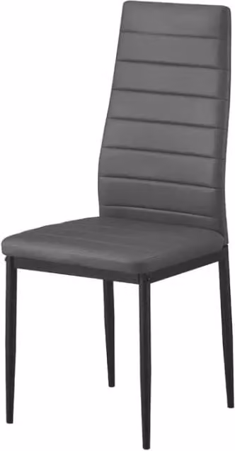 Set di 4 sedie da pranzo KEIZO Meublorama con design moderno, rivestimento in ecopelle grigia e gambe in metallo nero – 1