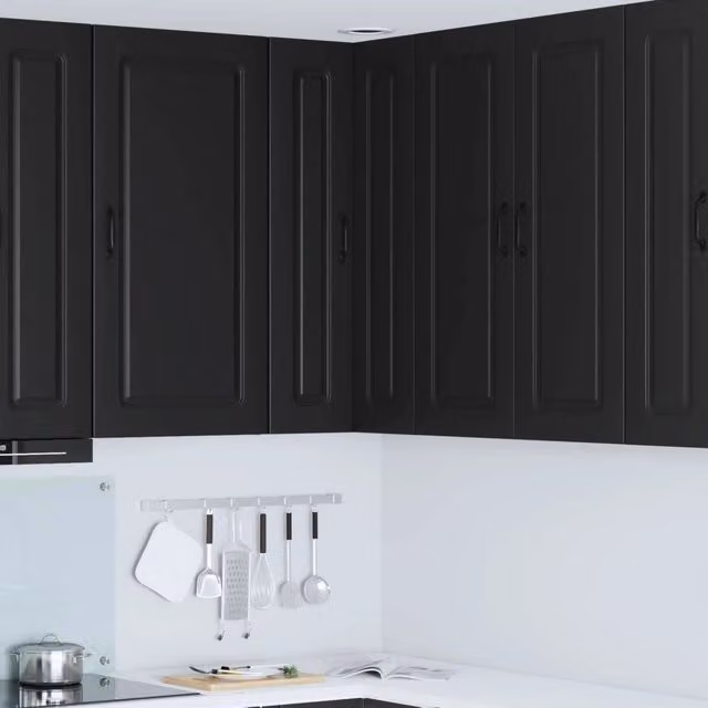 Armadio da cucina d'angolo moderno vidaXL nero con ante a battente e ripiani interni L/P/H: 57 x 57 x 100 cm