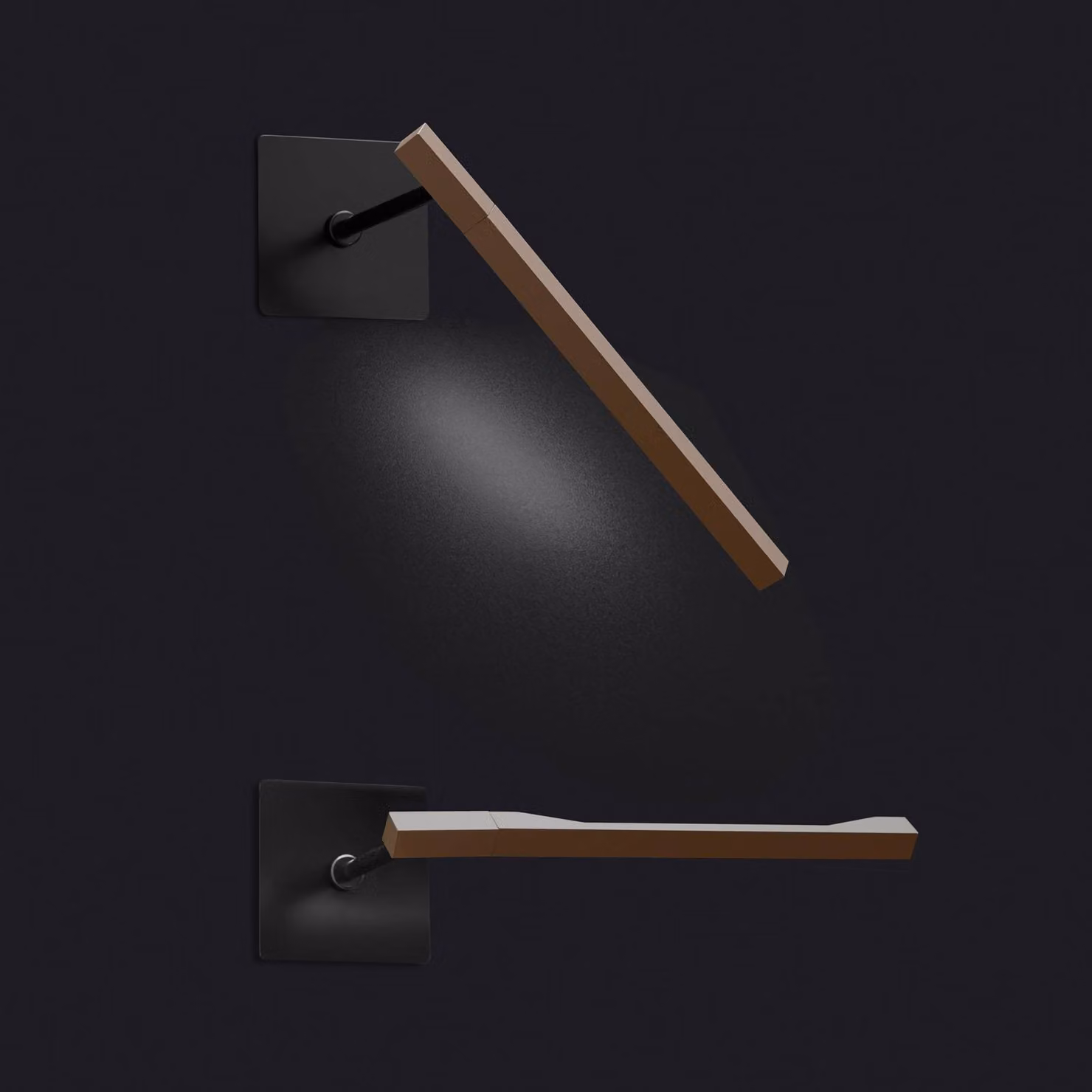 Oluce Applique da parete di design Ilo 187, Bronzo / Ottone antico, Soggiorno / Sala da pranzo, Metallo, Design, Applique