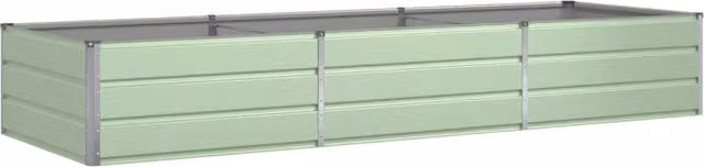 Fioriera moderna rettangolare da esterno 195 x 100 x 45 cm in acciaio zincato verde pastello 02_0059288