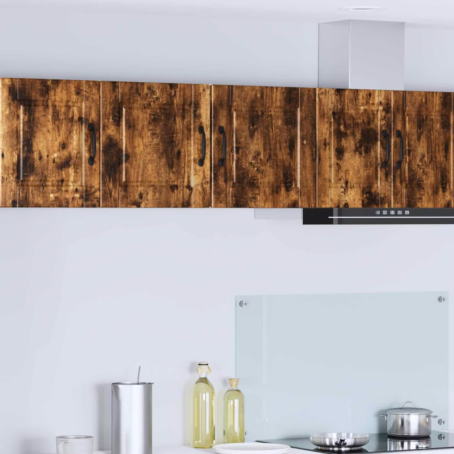 Armadietto a muro moderno vidaXL PORTO in rovere fumé marrone con ante a battente e ripiani interni L 40 cm x P 31 cm x H 40 cm