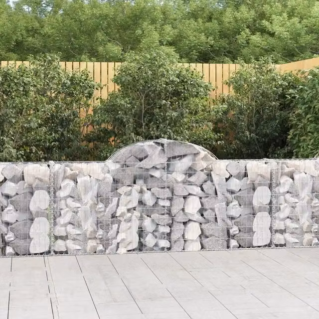 Cesti Gabbioni ad Arco 6 pz 200x30x80/100 cm Ferro Zincato 3146093