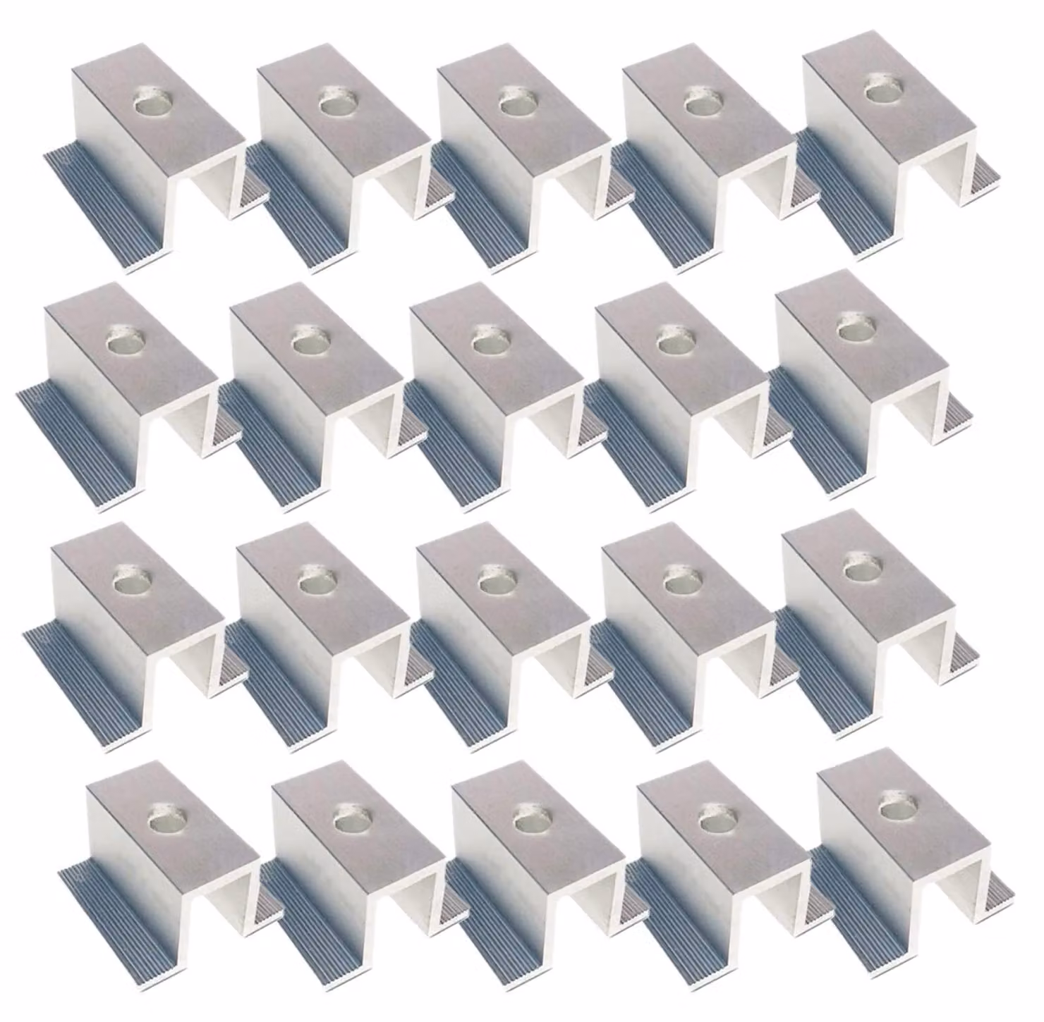 20 morsetti centrali in alluminio per pannelli solari, da 30 a 50 mm, sistema di montaggio fotovoltaico