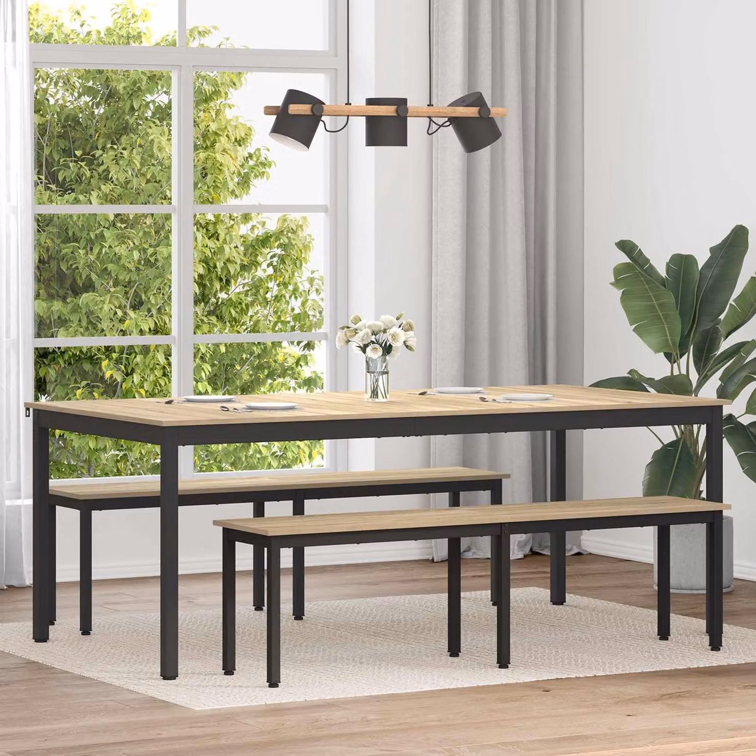 Maison Exclusive - Tavolo da pranzo, dimensioni 200 x 100 x 75 cm, realizzato in materiale composito di legno, forma rettangolare
