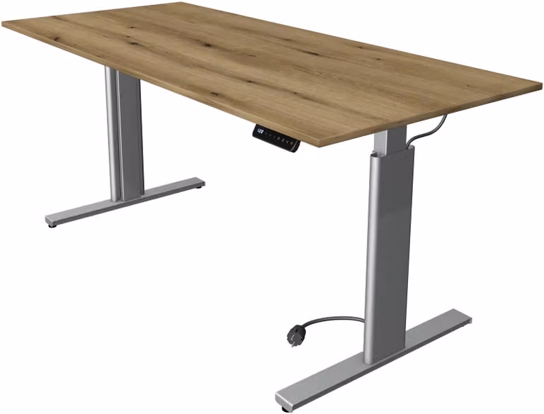 Tavolo da salotto/da bar Move 3 LxPxH 180x80x72-120 cm argento/rovere