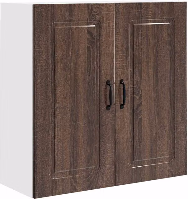 Armadio da cucina rettangolare dal design moderno 80 x 31 x 80 cm ampio spazio di archiviazione in legno ingegnerizzato rovere marrone 02_0053740