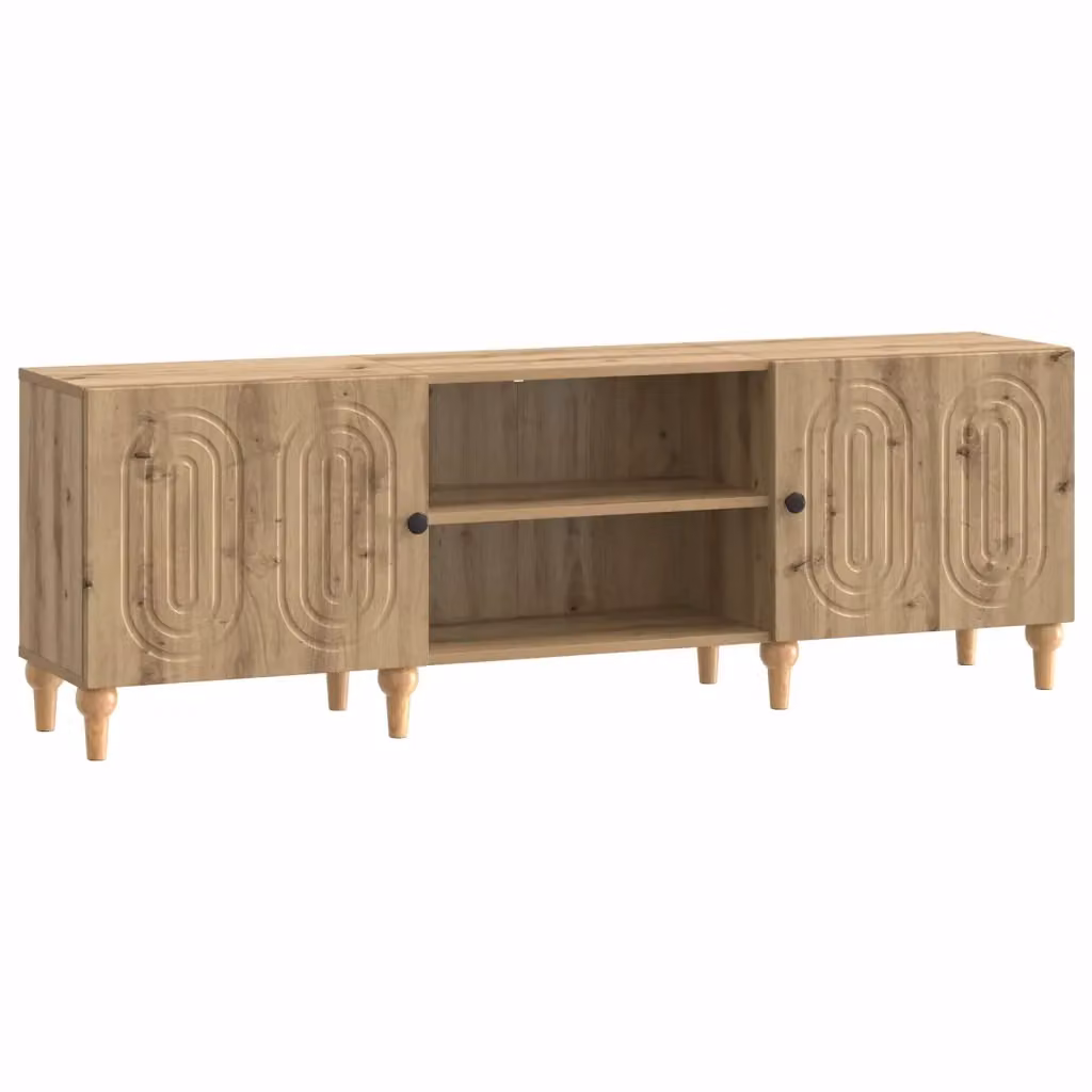 Mobile TV moderno in rovere color marrone con finitura opaca L: 150 cm, P: 31 cm, H: 50 cm – 2