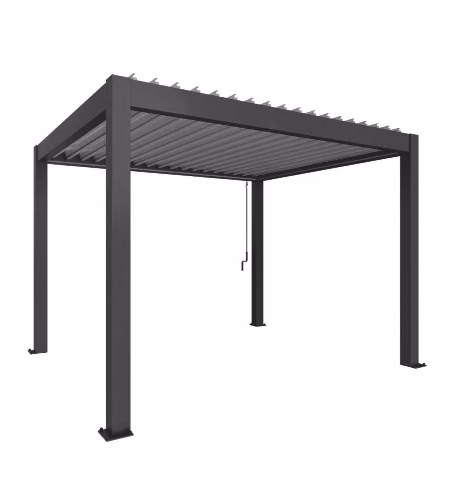 Biohort Pergola grigio scuro/argento metallizzato 3,68x3,12m per esterni